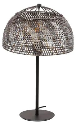 Produktbild von FURNLUX Tischlampe Armor Schwarz Und Braun 35cm / Hauptfarbe: Schwarz / Abmessungen: 35 x 55 x 35 cm