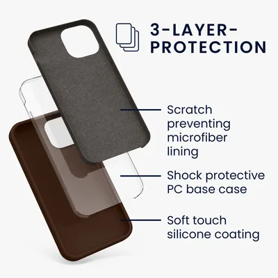 Produktbild von kwmobile Handyhülle für iPhone 13 mini Hülle, für iPhone 13 mini Case - Hülle Silikon - kabelloses Laden - Chocolate