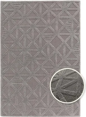 Produktbild von Primaflor Teppich COSMO - Geo - Grau - 160x230cm - 3D Wohnteppich in Hoch-Tief-Optik - Kuscheliger Vintage Läufer für Wohnzimmer, Schlafzimmer & Flur