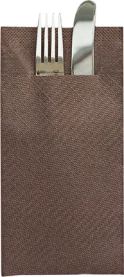 Produktbild von Tissue Deluxe Besteckservietten Braun, 40 x 40 cm, 75 Stück - Mank