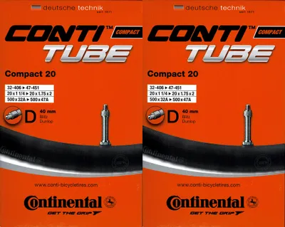 Produktbild von 2x Continental Compact 20 Schlauch 20 Zoll DV (32/47-406/451) DV 40mm