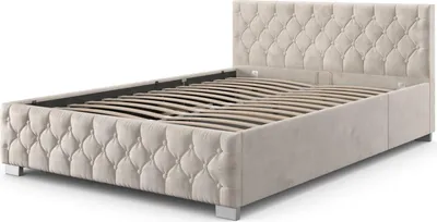 Obrázek produktu pro Čalouněná postel Nizza 300255, rám postele s LED osvětlením, sametovým potahem a úložným prostorem, 180 x 200 cm