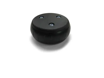 A black, round object with three screws on top, set against a white background.