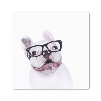 Produktbild von MuchoWow® Mauspad Mousepad Hund - Brille - Hipster 20x20 cm - Mousepads - Maus Mat - Pad - Mausunterlage - Desk Mat - Bureauartikeln