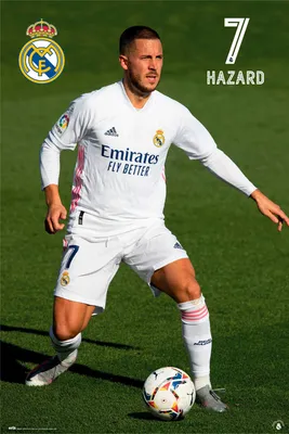 Image de Football - Poster - Real Madrid - Hazard 20/21 + 1 paquet de tesa Powerstrips® - contenu 20 pièces