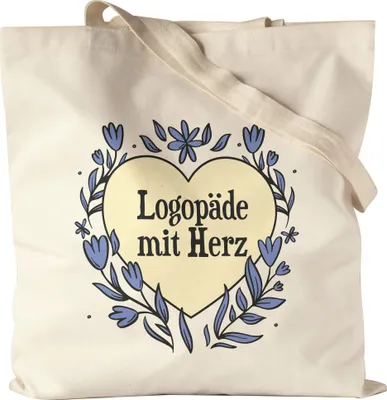 Produktbild von Logopäde mit Herz Jutebeutel Stoffbeutel Canvas  Geschenkidee Zum Danke Sagen Bester Logopäde