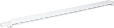 A white shelf support bracket on a white background.