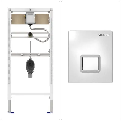 Produktbild von CONEL Urinal Vorwandelement mit VIGOUR TEES Betätigungsplatte, chrom matt