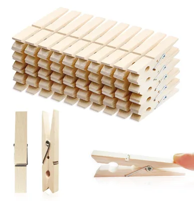Produktbild von HAALII Holz Wäscheklammern, Wäscheklammern mit Frühling, Natürliches Holz, Rostb