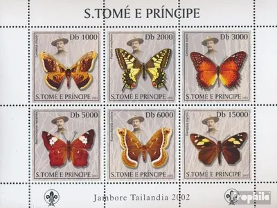 Produktbild von Briefmarken Sao Tome e Principe 2003 Mi 2013-2018 Kleinbogen (kompl. Ausgabe) postfrisch Schmetterlinge & Pfadfinder