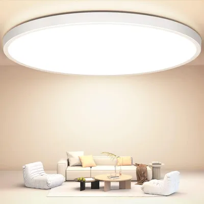 Produktbild von Deckenlampe Led Deckenleuchte Flach Rund, Ø30CM 24W 4000K 2400LM Neutralweiß Modern Küchenlampe Led Deckenlampe Bad Wohnzimmer Lampe Decke für Küche Schlafzimmer Badezimmer Kinderzimmer Flur Keller