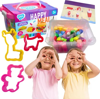 Produktbild von Kreatives Set aus bunter Knete mit Zubehör und Formen - Happy Meal