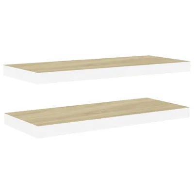 Immagine prodotto di Scaffali a Parete 2 pz Rovere e Bianco 60x23,5x3,8 cm in MDF