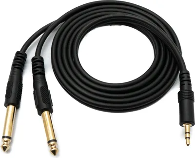 Produktbild von SYSTEM-S Audio Y Kabel 150cm 6,35 mm Stereo AUX Klinke Stecker & Stecker zu 3,5 mm Stecker