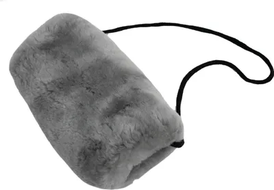 Produktbild von Lammfell Hand Muff NW mit Umhängeband Silber