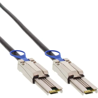 Produktbild von InLine SAS Anschlusskabel, Mini-SAS SFF-8088 an Mini-SAS SFF-8088, 0,5m, 0,5 m, Mini SAS SFF-8088 male, SFF-8088, Männlich/Männlich, Schwarz, 108 g