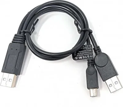 Produktbild von SYSTEM-S USB 2.0 Y Kabel 25cm Typ A Stecker zu Typ A und Micro B Stecker Adapter Schwarz