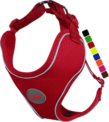 Immagine prodotto di Pettorina per cani DDOXX - Rossa Collo: 42-58 cm Torace: 52-76 cm