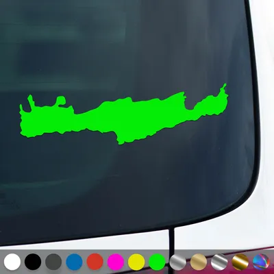 Produktbild von PantherPixel Insel Kreta Aufkleber Umriss Karte Griechenland Sticker Auto Geschenkidee Farbe Neon-Grün