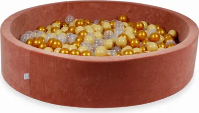 Image de Bassin de séchage 130x30cm Velvet Soft Canyon Clay avec 600 balles : or, beige, transparent