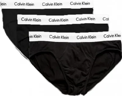 Image de Pack de 3 slip hommes tripack CK CALVIN KLEIN article U2661G 3P HIP BRIEF, M, Cotone 95%,Elastan 5%