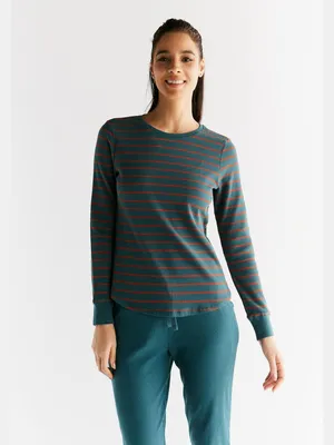 Produktbild von Waffel Strick Damen Langarmshirt