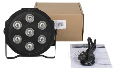 Immagine prodotto di Fari LED PAR – Illuminazione per palcoscenico – 7x18 W RGBWAUV – DMX512 – 100–240 V – Ideali per DJ e palcoscenico