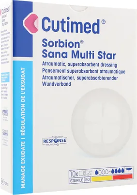 Obrázek produktu pro Cutimed Sorbion Sana Multistar obvaz na rány 11 cm 10 ks