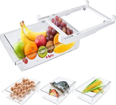Immagine prodotto di Organizer trasparente per frigorifero con maniglia per frutta e verdura