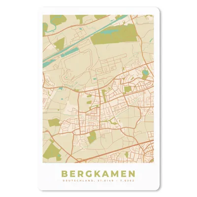 Produktbild von MuchoWow® Mauspad Mousepad Bergkamen - Karte - Stadtplan - Vintage 40x60 cm - Mousepads - Maus Mat - Pad - Mausunterlage - Schreibtisch Accesoire