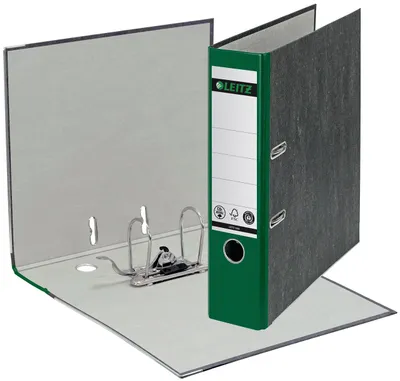 Zdjęcie produktu dla Leitz Plastic Lever Arch File A4 80mm 180°, A4, Karton, Zielony, 600 ark., 8 cm, 81 mm
