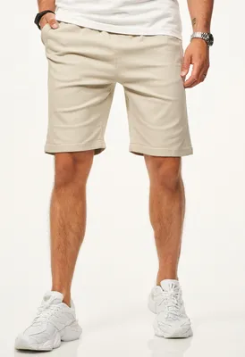 Produktbild von SOULSTAR Herren Chinoshorts mit Gummibund & Tunnelzug - Kurze Hose für Herren Regular-Fit Sommershorts mit Elasthan-Anteil Bermuda & Zipper-Tasche