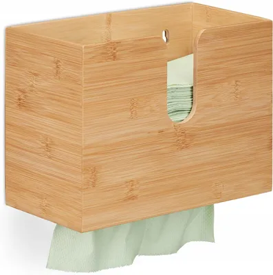 Produktbild von Relaxdays Bambus Papierhandtuchspender H2/H3 Natürlicher Stil