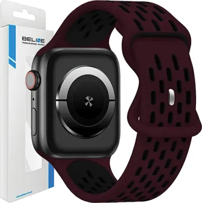 Produktbild von Beline Pasek Apple Watch Neue Sport Silikon 38/40/41Mm Bordowo-Czarny Weinrot/Schwarz Box