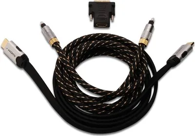 Image de Kit de connexion DIGITUS HD, câbles HDMI et Toslink + adaptateur DVI
