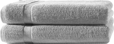 Produktbild von 2er Set Frottee Handtücher Elegance 50x100 cm 100% Baumwolle 500 gsm Handtuch silber