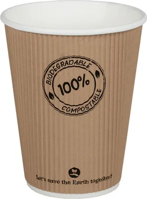 Produktbild von 50x Thermo-Riffelbecher CoffeeToGo PLA bis 100°C | 300ml Ø9cm