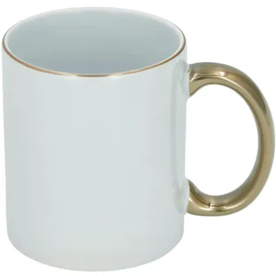 Produktbild von Kaffeebecher - weis/gold - Keramik - 300 ml - Luxusbecher