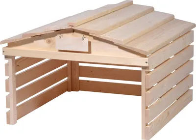 Zdjęcie produktu dla dobar garaż na kosiarkę automatyczną ze zdejmowanym dachem, wiata na kosiarkę automatyczną, 78,5 x 74 x 52,5 cm, świerk, natura