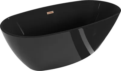 Produktbild von Mexen Eris freistehende Badewanne 170 x 80 cm, schwarz, gebürsteter Messingüberlauf - 53441708070-65