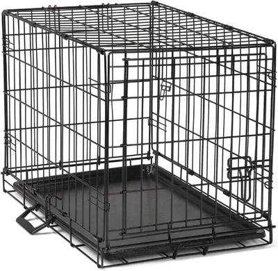 Produktbild von Hundekäfig Tierkäfig Käfig Haustier Transportkäfig Faltbar Hundebox Drahtkäfig Schwarz 6 Größen, Größe:90 x 57 x 64 cm