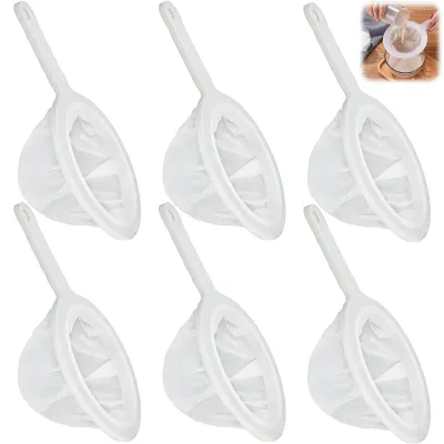 Productafbeelding van Nylon zeefset - 6-delig met verschillende maaswijdtes - Keukenzeef voor voedingsmiddelen - 80/100/120/200/300/400 mesh