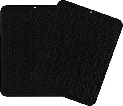 Produktbild von Famanu Silikon-Trockentuch 2er Set - 30 x 40 cm, Schwarz, hitzebeständig, rutschfest