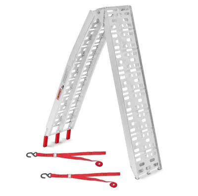 Rampe De Chargement Pliable Aluminium 226 Cm - Capacité 680 Kg, Profil Antidérapant, Pour Moto, Quad, Remorque
