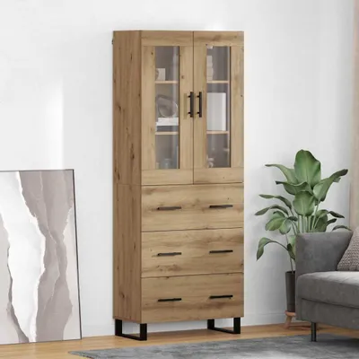 Zdjęcie produktu dla VidaXL Wysoka szafka, 2 sztuki, imitacja dębu Artisan, 69,5 x 34 x 180 cm, płyta wiórowa