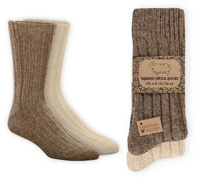Produktbild von Wollen Socken – Dick und warm – 2 Paar, 100% Wolle – Uni-Wintersocken