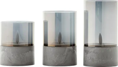 Immagine prodotto di Brilliant Bougie Battery - Lampada da tavolo - LED - Set di candele tremolanti - Grigio/Fumo - IP44