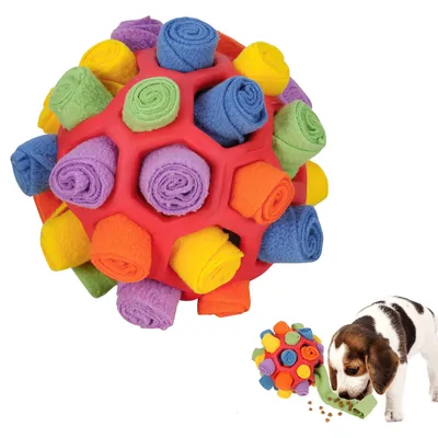 Produktbild von Schnüffelball für Hunde,Schnüffelteppich Schnüffelspielzeug Interaktives Hundespielzeug Intelligenzspielzeug Futterball (Rot)