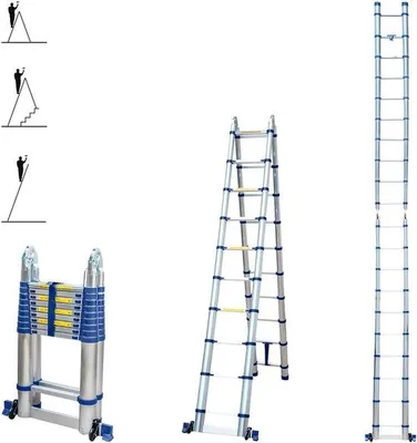 Immagine prodotto di Carrelli telescopici in alluminio per uso privato e professionale con una portata massima di 150 kg