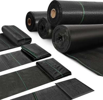 Immagine prodotto di Clanmacy Velo per erbacce 100g/㎡ Velo per erbacce permeabile all'acqua per il giardino Tessuto per erbacce con chiodi e linea divisoria 30m² anti-erba resistente ai raggi UV, 3x10m nero